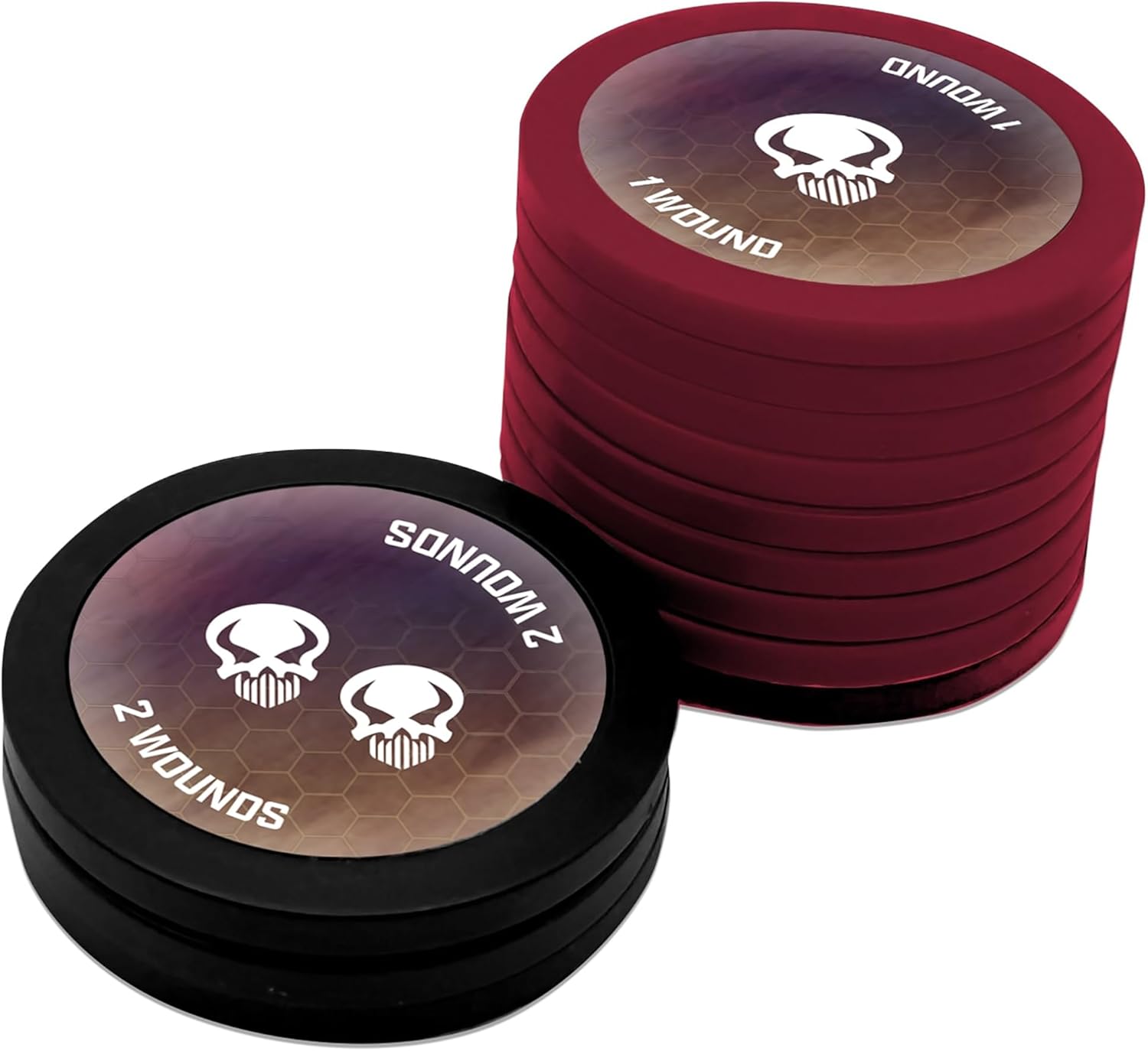 Renegade Games: Heroscape - Premium Wound Markers - 12 Piece Set, 1 & 2 Wound Tokens, Make Tracking Faster & Cleaner, RPG Accessory, Game Add-On