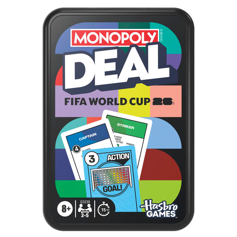 Monopoly Deal FIFA World Cup 2026 Edition Game – Officially Licensed FIFA World Cup Football Card Game for Children – Ages 8+ – 2 to 5 Players – 15 Mins