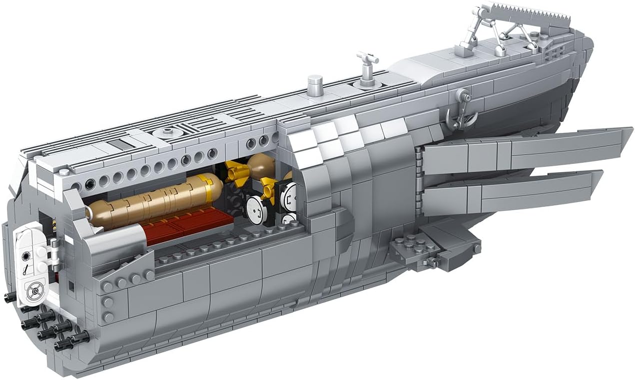 Revell Brick System 00960 U-Boat "Das Boot" Submarine Building Block Set, 1:56 Scale, 120cm in length, 6,483 Pieces, Includes Display Stand and Stickers For Decoration