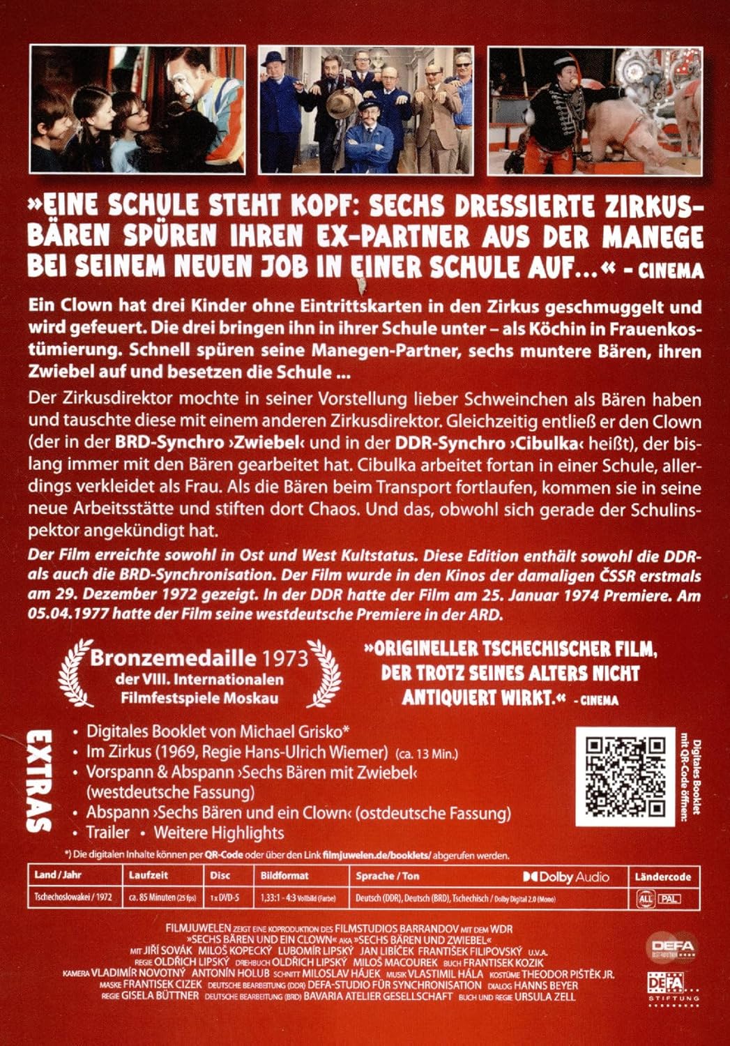Sechs Bären und ein Clown aka Sechs Bären mit Zwiebel mit beiden Synchronfassungen (DDR & BRD) (DEFA Filmjuwelen