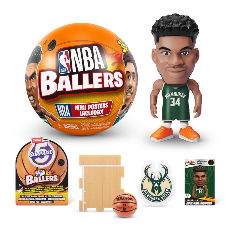 5 Surprise NBA Ballers by ZURU Surprise Unboxing Basketbal Collectible Sport Speelgoed Voor Jongens (Enkele Capsule