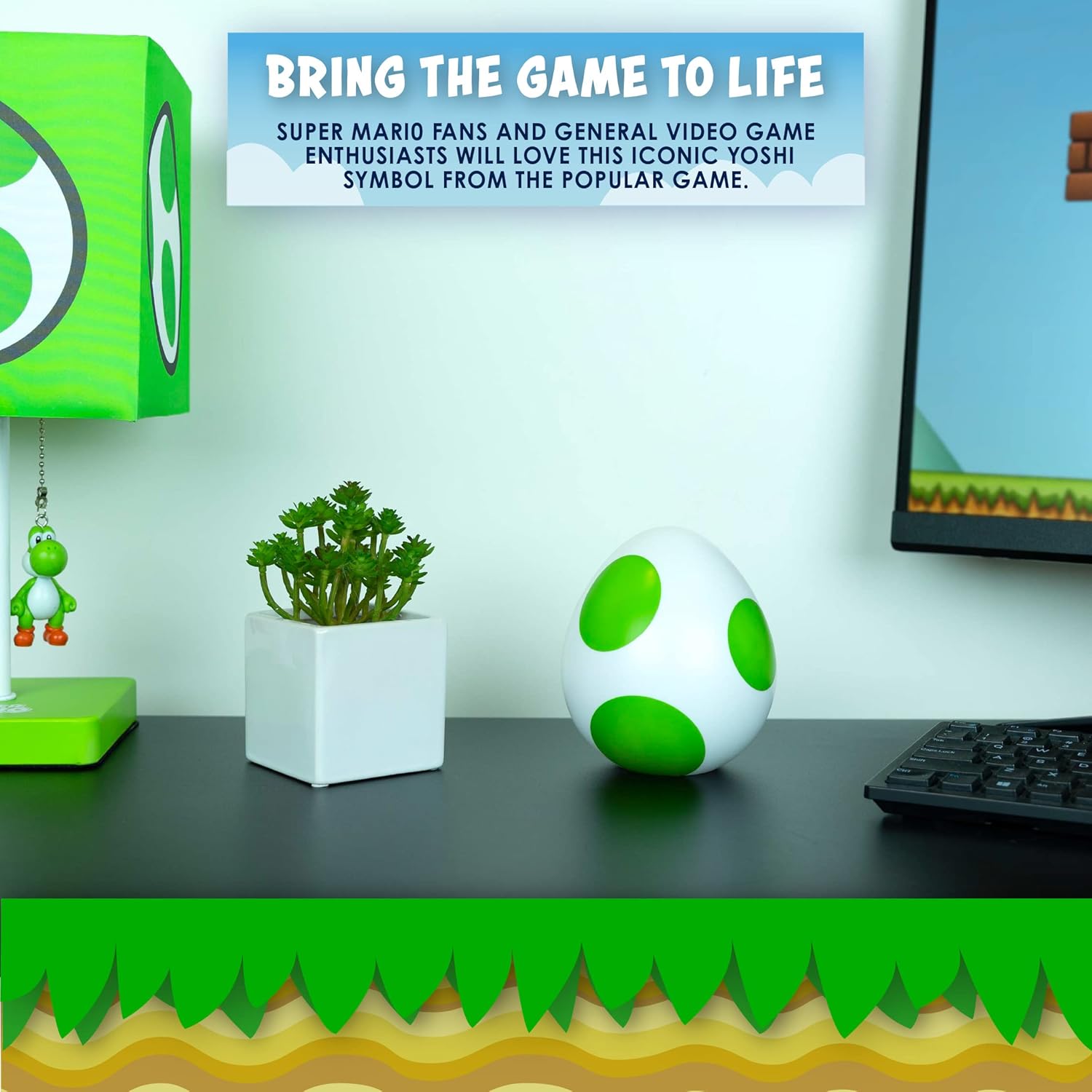Paladone PP6046NN Mini Yoshi Egg Light BDP | USB Powered, Nintendo Night Light & Mood Lamp for Kids & Gamers | Ideal for Bedrooms, Office, Home, Green