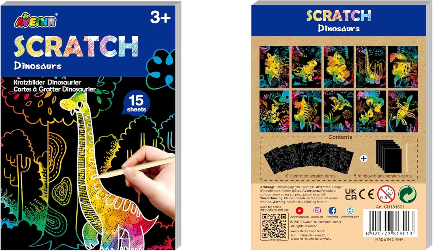 Avenir - Mini Scratch Book - Dinosaurs (58Ch191601)