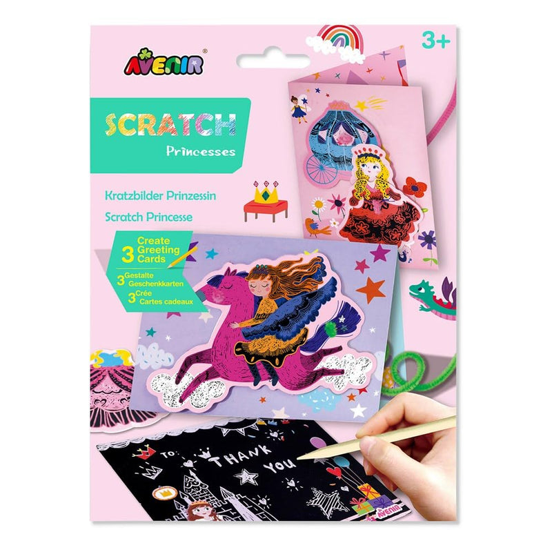 Avenir Scratch - Prinsessen | Knutselen, Wenskaarten Set | Maak Mooie Wenskaarten | Scratch Art 3+