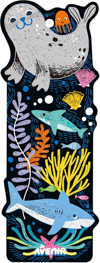 Scratch Art Kit Deurhangers - Dierenthema, maak vijf deurhangers door het papier te krabben en de ontwerpen en kleuren te onthullen, voor leeftijden 3-12 jaar