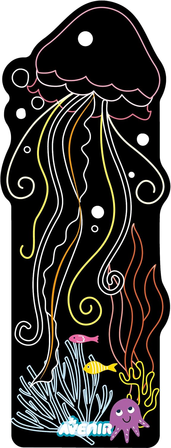 Scratch Art Kit Deurhangers - Dierenthema, maak vijf deurhangers door het papier te krabben en de ontwerpen en kleuren te onthullen, voor leeftijden 3-12 jaar