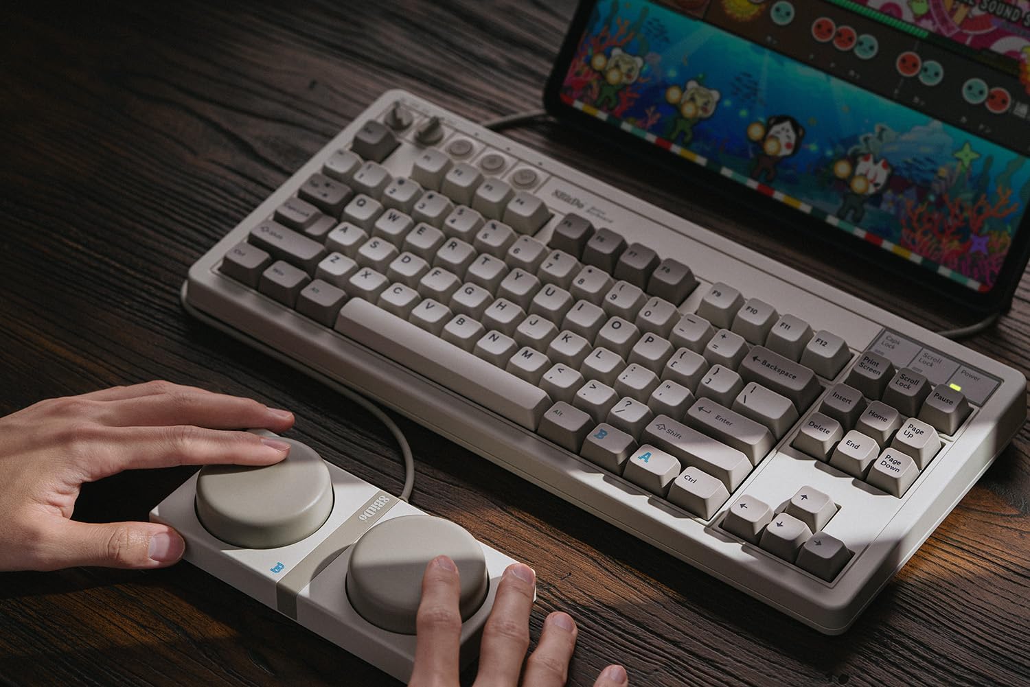 8Bitdo Retro Mechanical Keyboard, Bluetooth/2.4G/USB-C Hot Swappable Gaming Keyboard with 87 Keys, Dual Super Programmable Buttons for Windows and Android - M Edition - QWERTY ANSI US Layout
