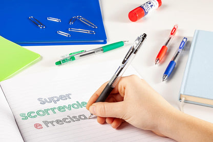 OSAMA - Penne Nere con Inchiostro Gel OBG, Set 10 Pezzi, Penna gel Superscorrevole e Precisa a Scatto, Penna a Sfera 1.0mm per Cancelleria Scuola, Ufficio e Università, Penne Ideali per Cartoleria