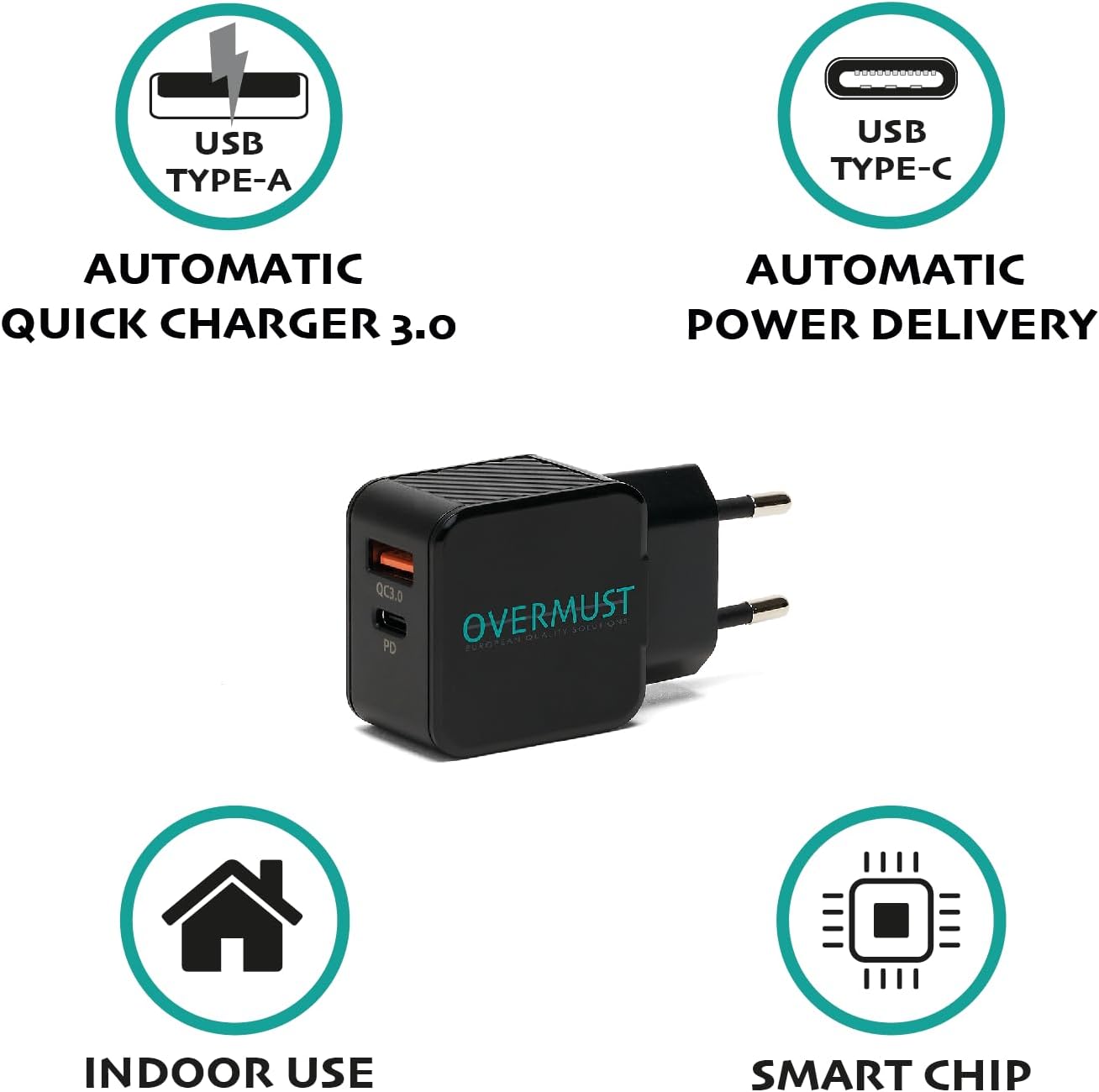 Caricatore Da Muro 20W Usb-C/A Pd
