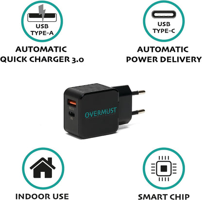 Caricatore Da Muro 20W Usb-C/A Pd