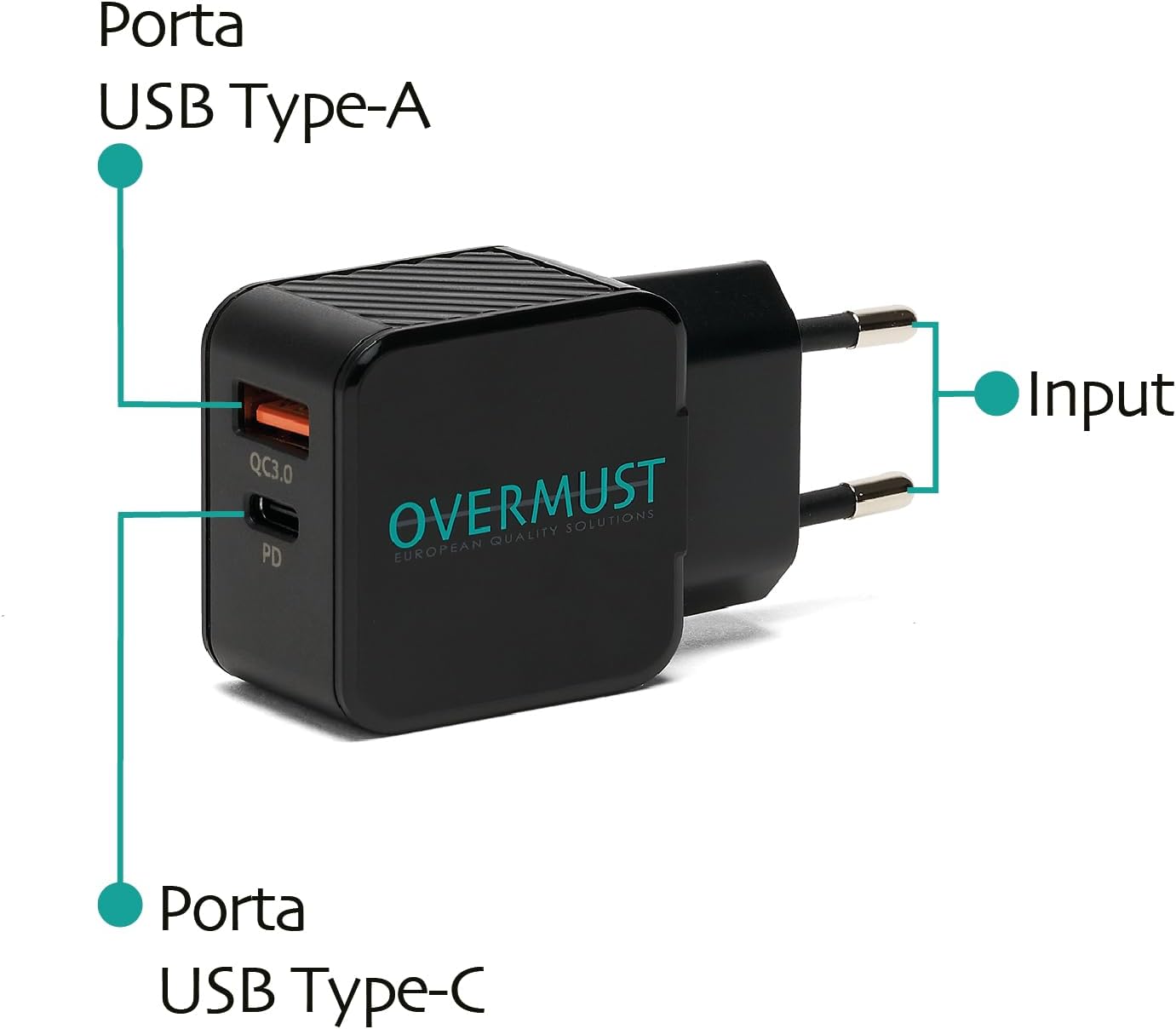 Caricatore Da Muro 20W Usb-C/A Pd