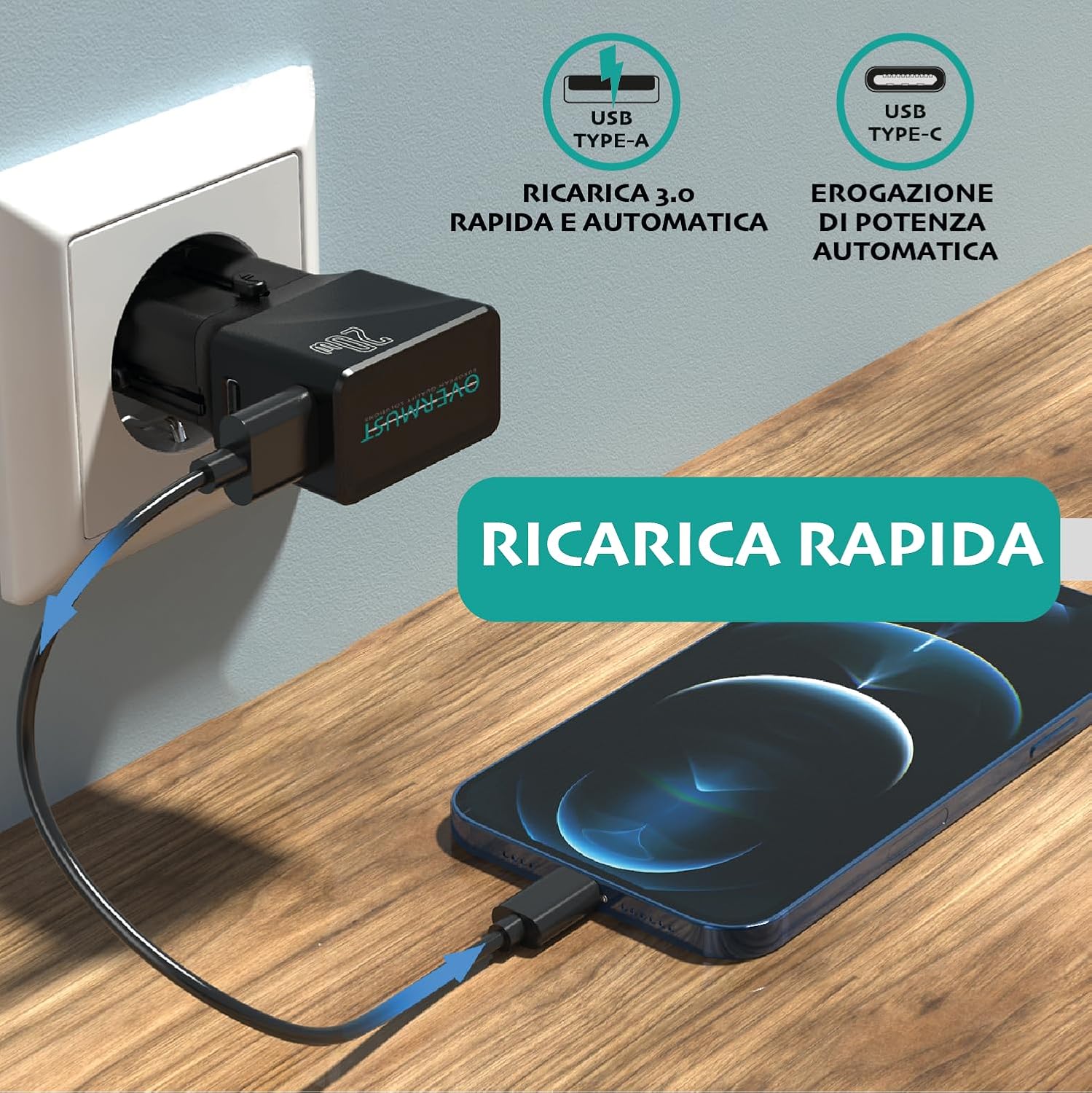 Travel Charger 2 Usb Port Pd 20W
