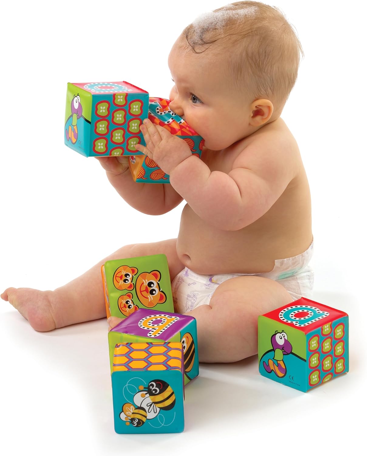 Playgro 0183838 Splash and Learn Bath Blocks - 6 pcs for Baby Infant Toddler Children, Playgro is Encouraging Imagination with STEM/STEM for a Bright Future - Great Start for a World of Learning