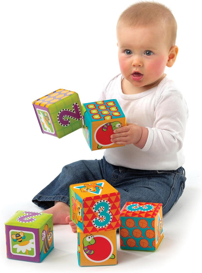 Playgro 0183838 Splash and Learn Bath Blocks - 6 pcs for Baby Infant Toddler Children, Playgro is Encouraging Imagination with STEM/STEM for a Bright Future - Great Start for a World of Learning
