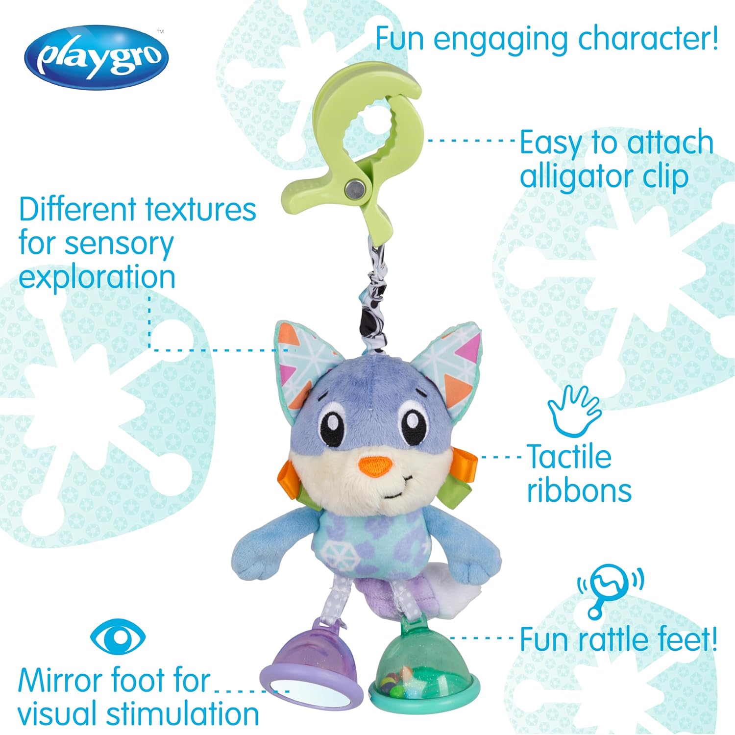 Playgro Dingly Dangly Fox Plush Activity Toy