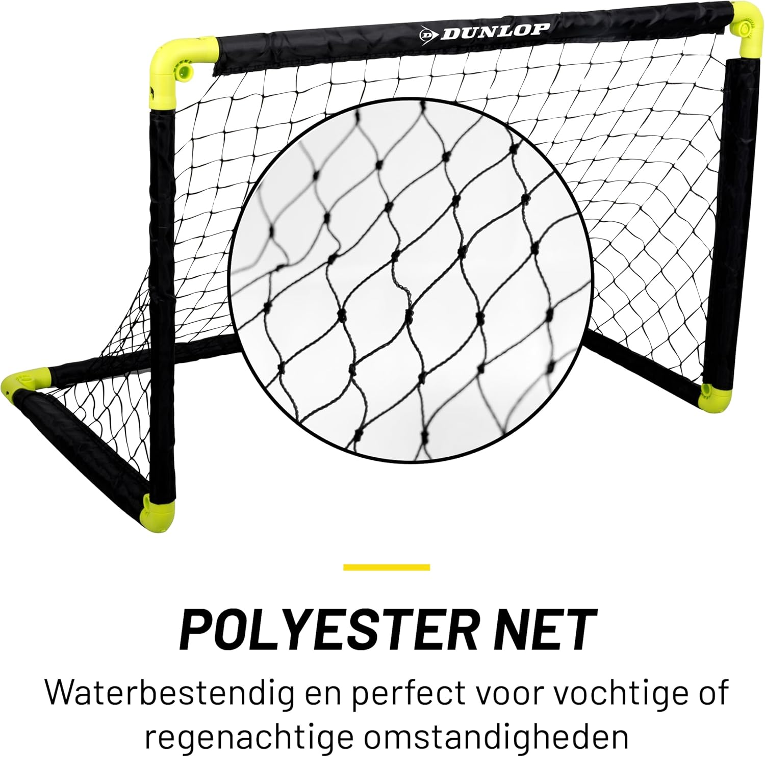 Dunlop Voetbaldoel - Voetbalgoal 90 x 59 x 61 cm - Voetbal Goal Opvouwbaar - Makkelijk op te Bergen - Voetbal Training Doel voor Kinderen en Volwassenen - Kunststof - Zwart/Geel