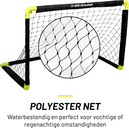 Dunlop Voetbaldoel - Voetbalgoal 90 x 59 x 61 cm - Voetbal Goal Opvouwbaar - Makkelijk op te Bergen - Voetbal Training Doel voor Kinderen en Volwassenen - Kunststof - Zwart/Geel