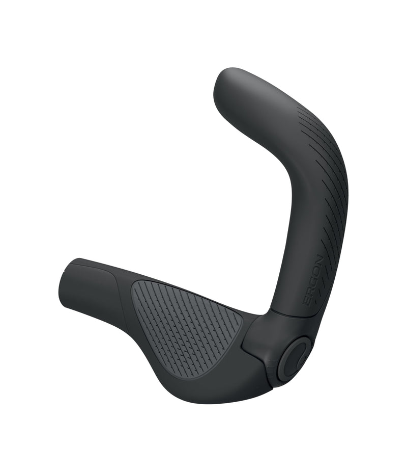 Ergon GP5 EVO - Manopole per bicicletta con estremità manubrio integrate, taglia S, colore: Nero