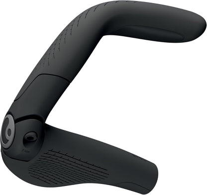 Ergon GP5 EVO - Manopole per bicicletta con estremità manubrio integrate, taglia S, colore: Nero