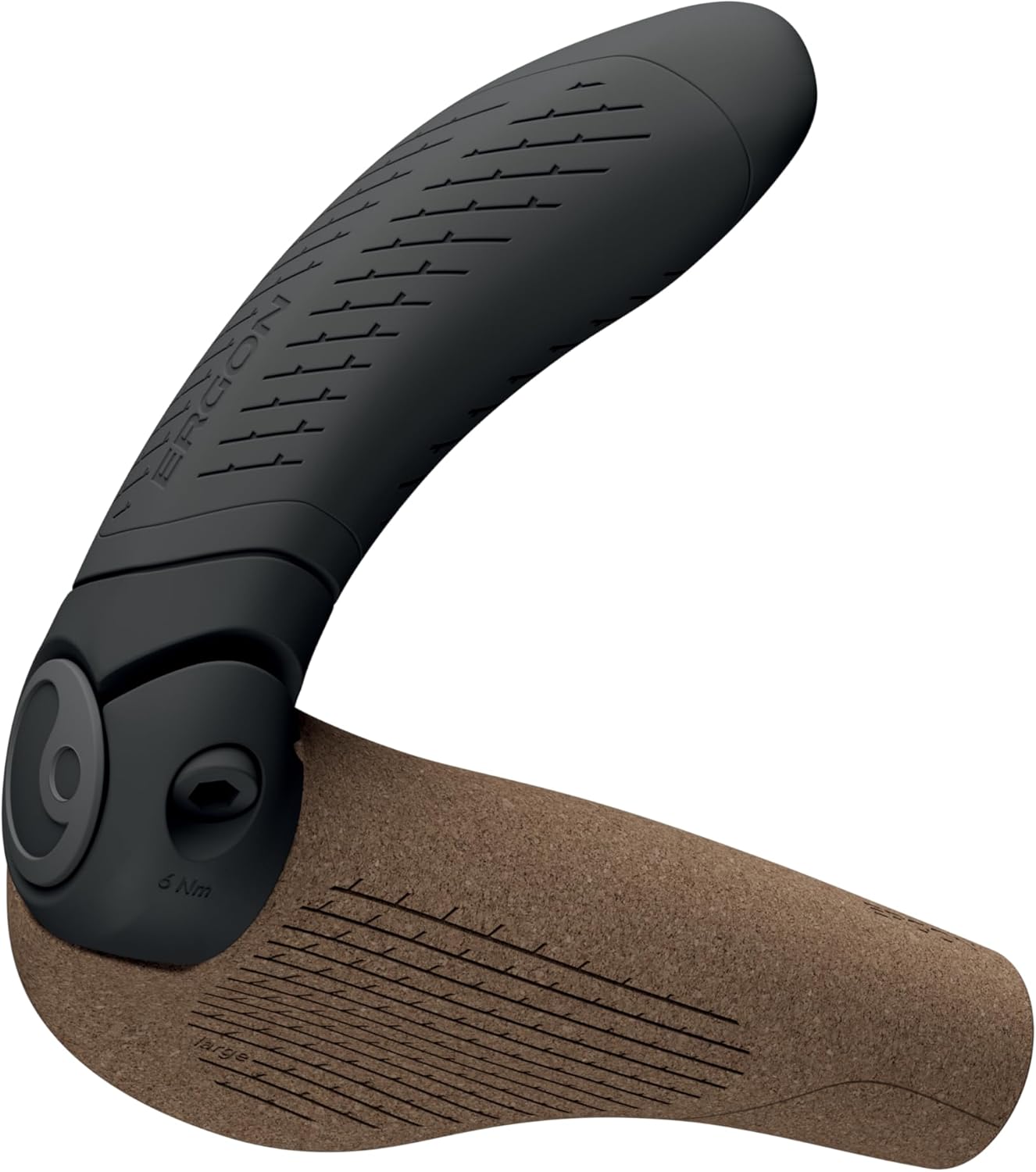 Ergon GP4 EVO - Manopole per bicicletta con manubrio integrato, Biokork, L