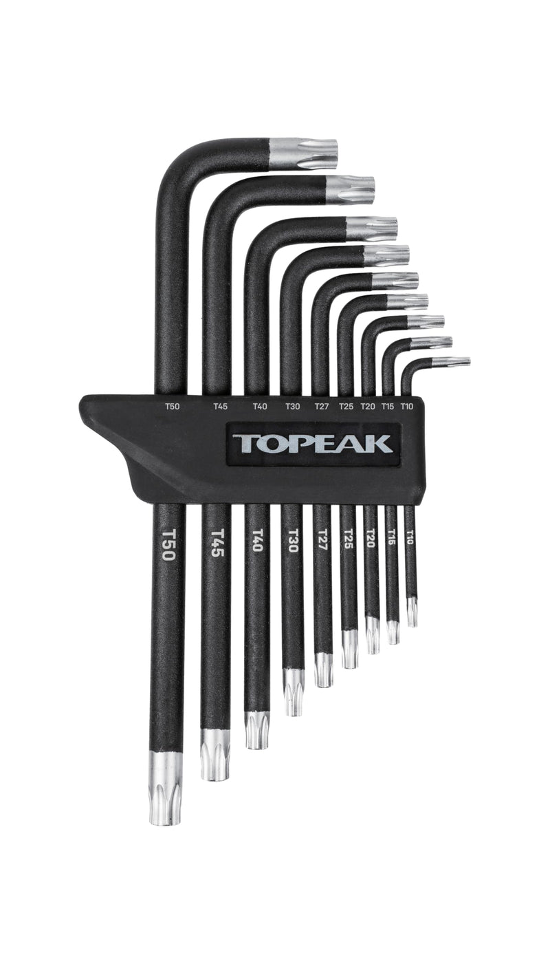 Topeak T-Torx 15400220 - Set di chiavi 9-TLG, SNCM-V in acciaio/plastica, nero/giallo, dimensioni T10-T50, compatte e durevoli, 18,4 x 10,7 x 1,8 cm
