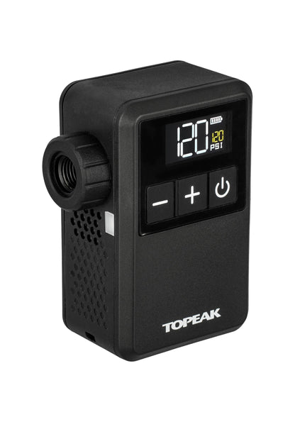 Topeak E-Booster Mini with Digital Gauge for Bicycle Tyres, Black