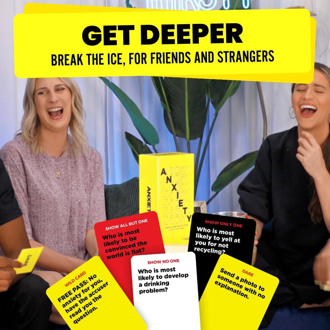 Viral Studios Anxiety - The Savage Party Card Game for Accusations, Dares & Horrible Honesty – 500 Cards, Ages 17+, Perfect for Adults