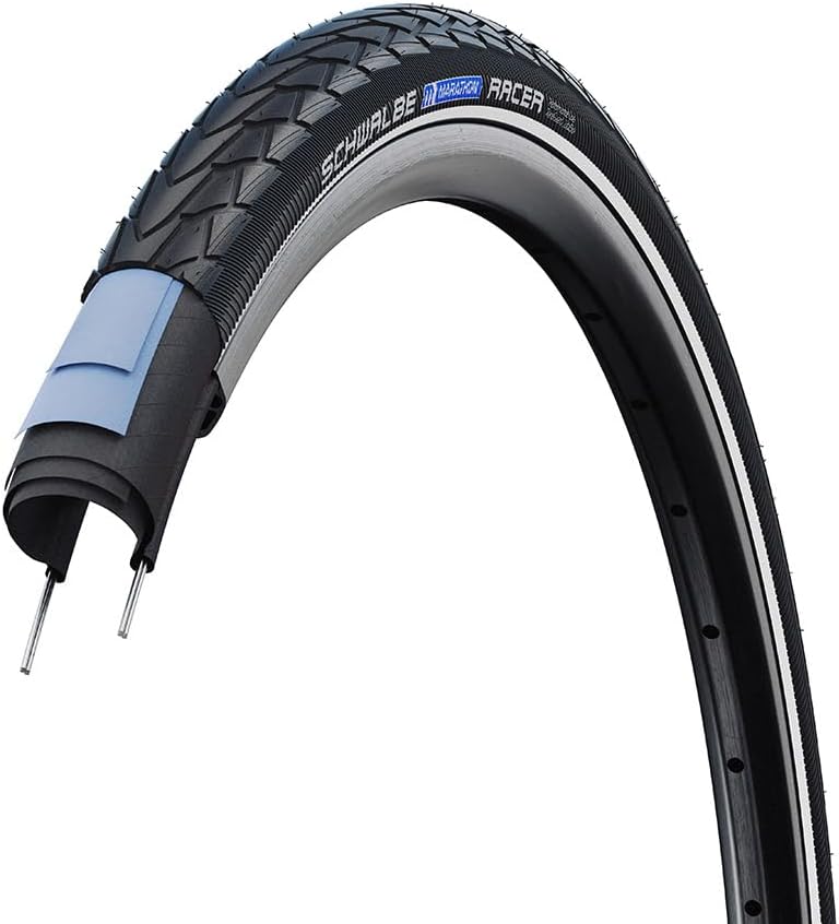 Schwalbe Marathon Racer Performance Line Bicycle Tyre - Black/Reflective 28 x 1.35