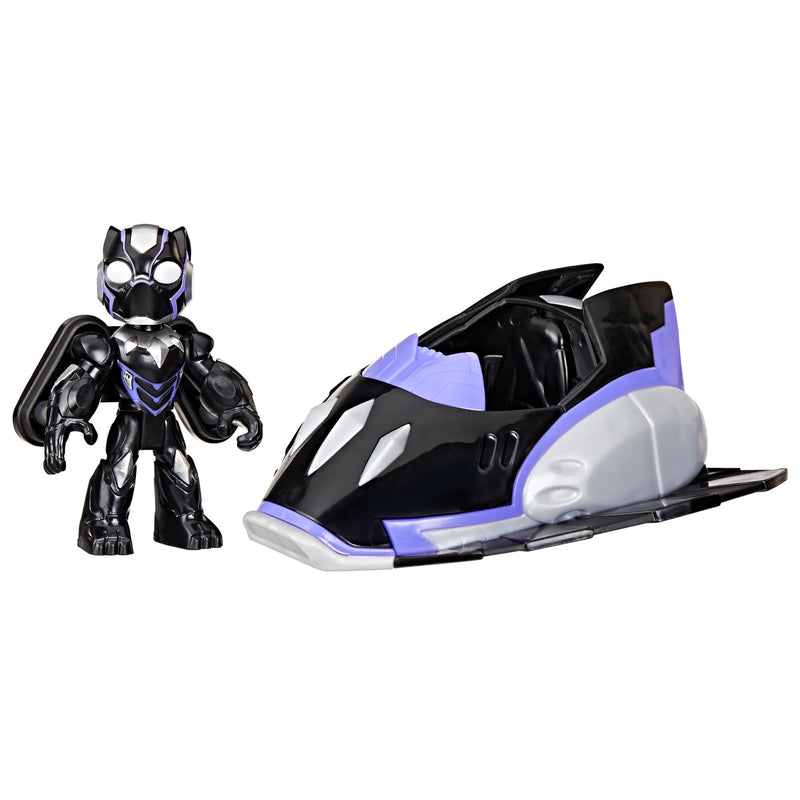 Marvel Iron Man and His Fantastic Friends Black Panther Jet Action Figure (3") & Vehicle, Superhero Toy for Kids, Ages 3+