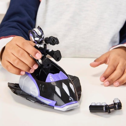 Marvel Iron Man and His Fantastic Friends Black Panther Jet Action Figure (3") & Vehicle, Superhero Toy for Kids, Ages 3+