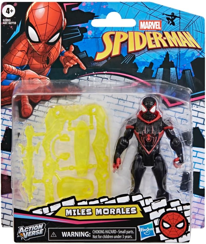 Marvel Spider-Man ActionVerse Miles Morales Action Figure & Accessories, 11.4-cm (4.5 inch) Super Hero Toys & Figures for Children, Ages 4+