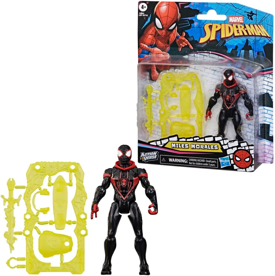 Marvel Spider-Man ActionVerse Miles Morales Action Figure & Accessories, 11.4-cm (4.5 inch) Super Hero Toys & Figures for Children, Ages 4+