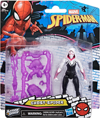 Marvel Spider-Man ActionVerse Ghost-Spider Action Figure & Accessories, 11.4-cm (4.5 inch) Super Hero Toys & Figures for Children, Ages 4+, Magenta