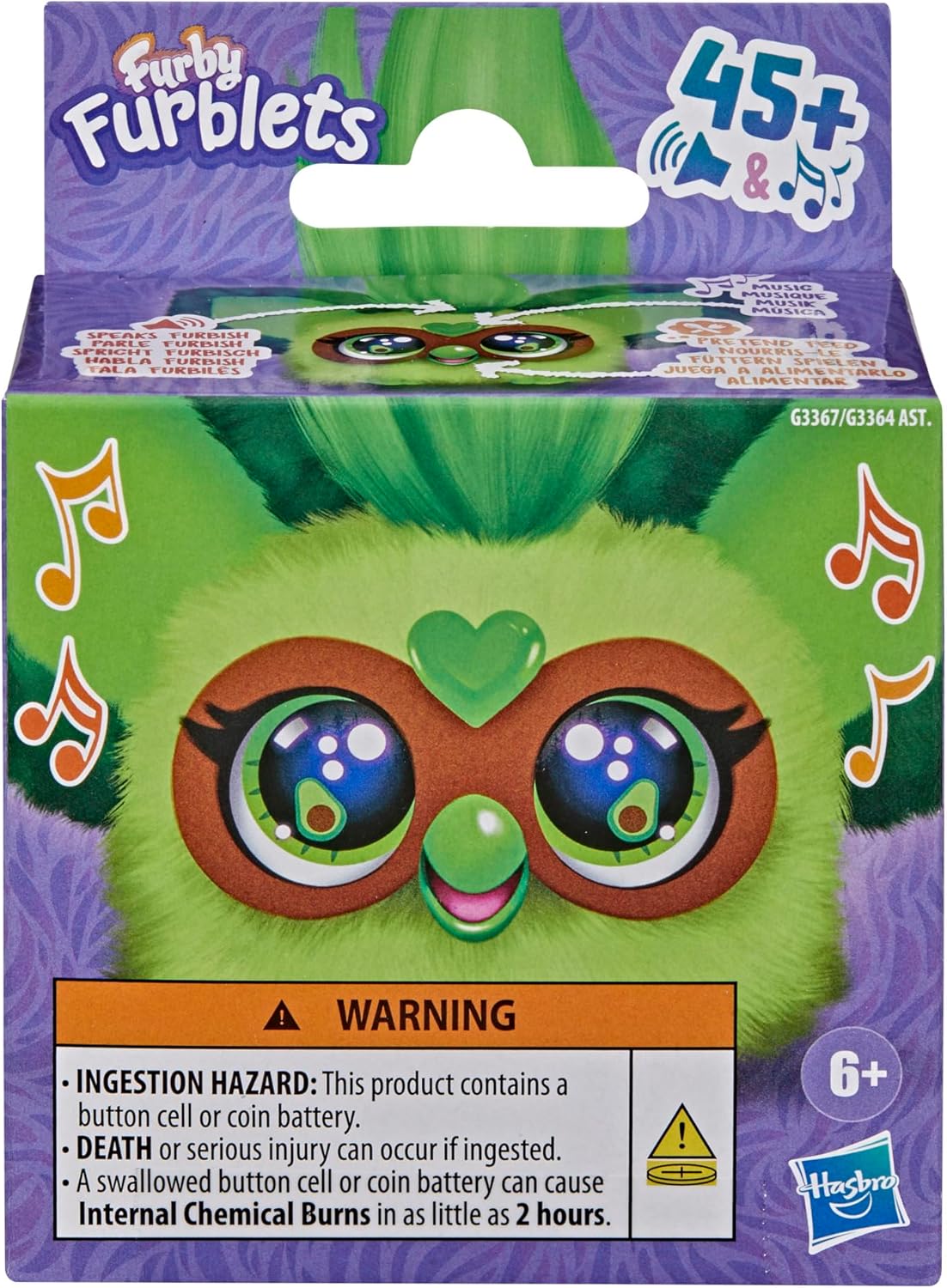 Furby Furblets Avo-Kah Mini Plush, Avocado Theme, Green, Music & Sounds, Food Toys for Children Aged 6+
