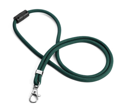 Durable Textile Lanyard with Carabiner Clip - Made of Recycled rPET - Pack of 10 Green Necklaces - Universal Badge Holder