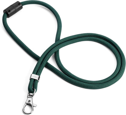 Durable Textile Lanyard with Carabiner Clip - Made of Recycled rPET - Pack of 10 Green Necklaces - Universal Badge Holder