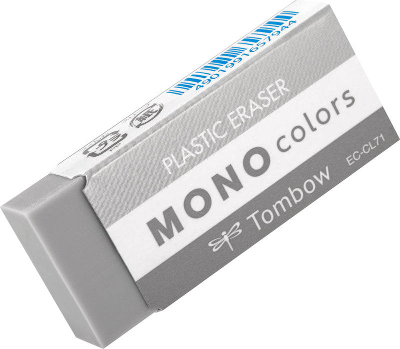 Tombow Mono Colors Eraser Grey, Plastic, Colourful, Phthalate and Latex Free, 19 g, for School, Office and Drawing