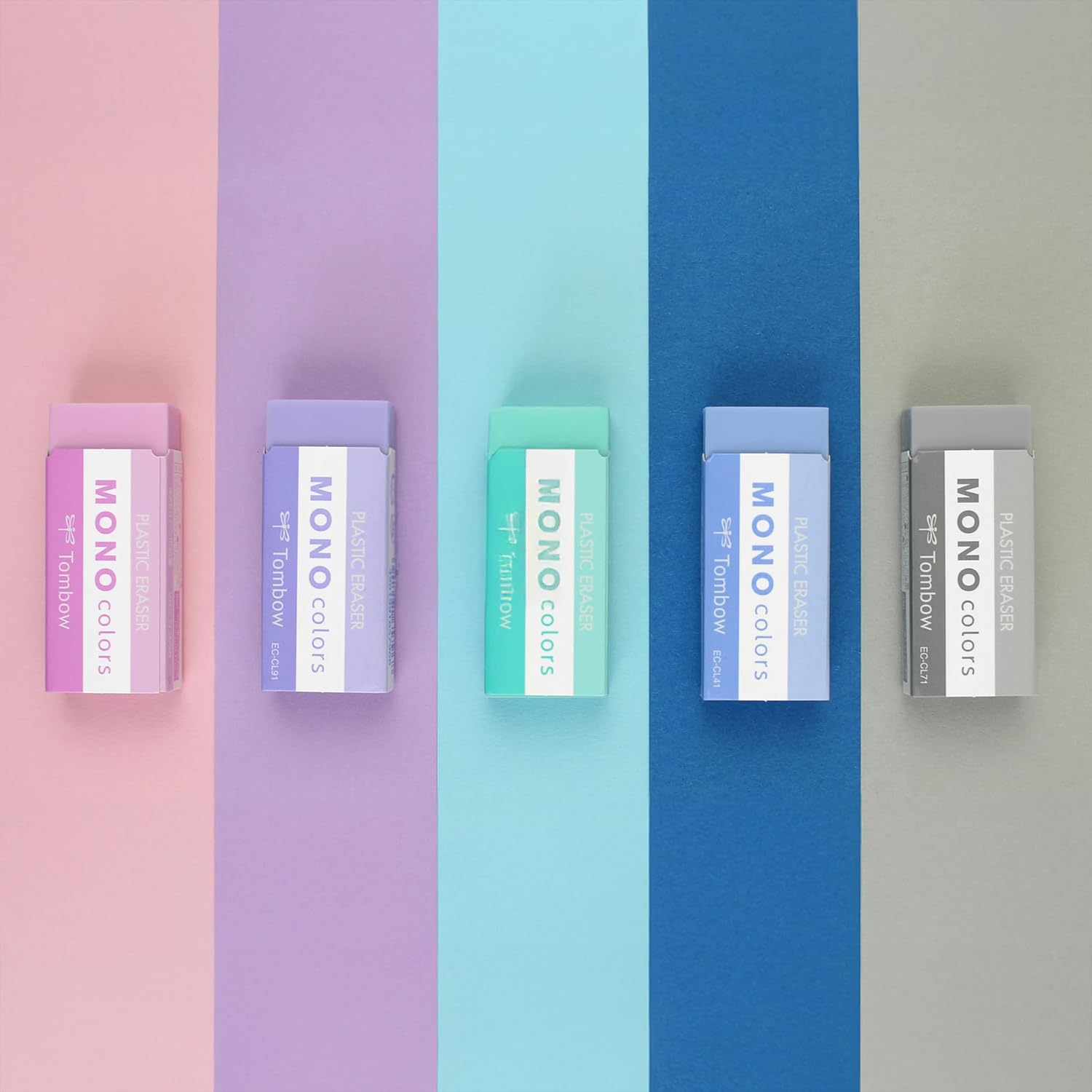 Tombow Mono Colors Eraser Grey, Plastic, Colourful, Phthalate and Latex Free, 19 g, for School, Office and Drawing