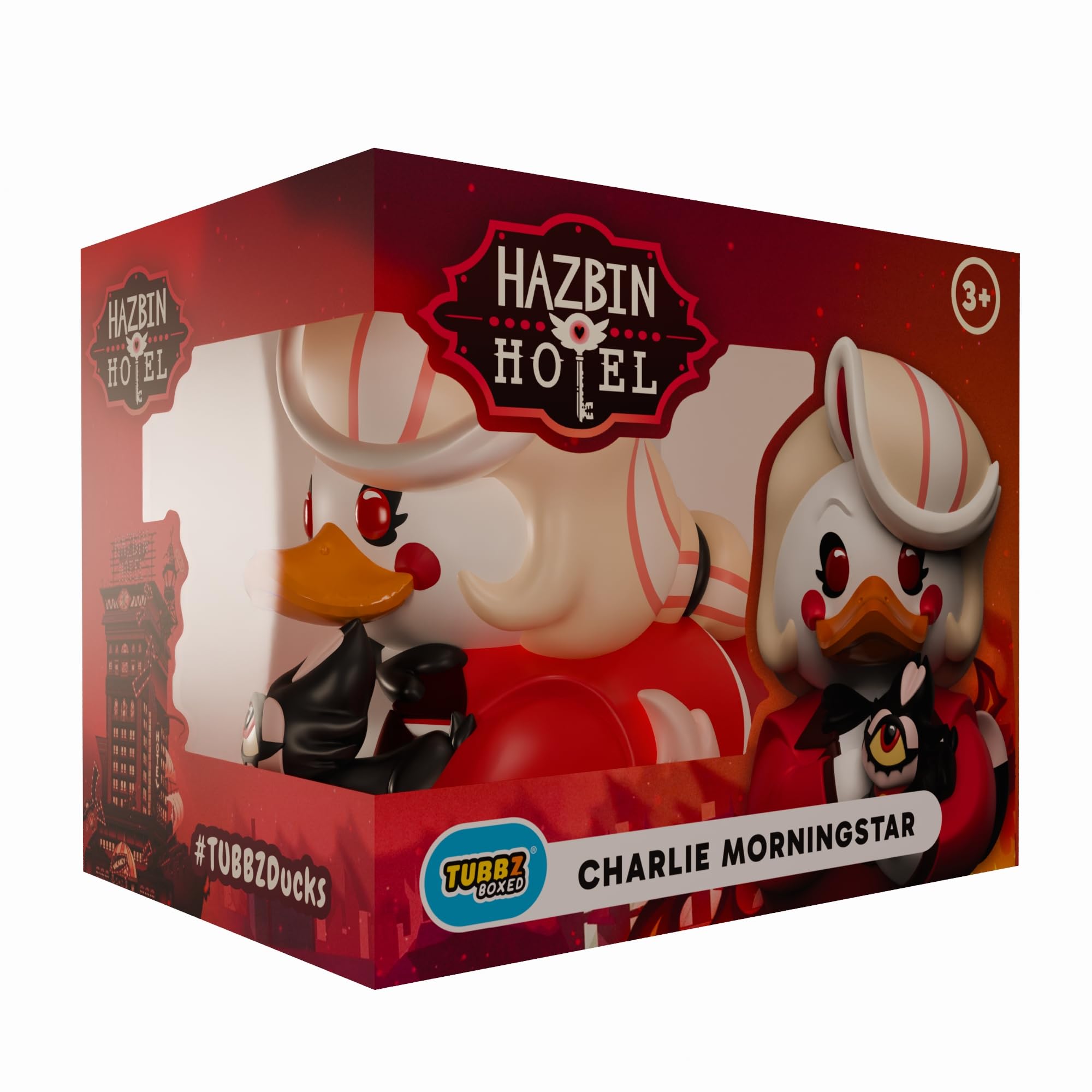 TUBBZ Box-Ausgabe: Hazbin Hotel – Charlie Morningstar Cosplaying Gummiente Vinylfigur – Offizielle Sammelfigur für Fans von Hellaverse