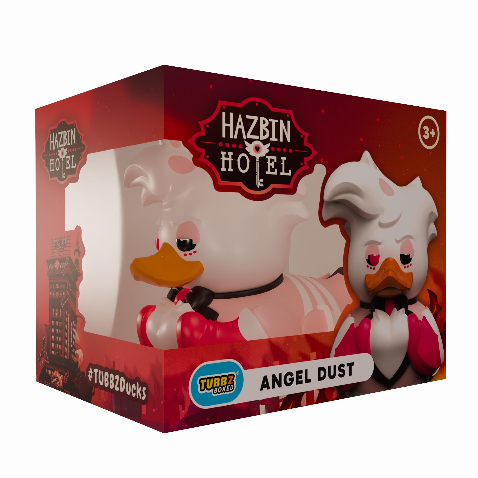 TUBBZ Box-Ausgabe: Hazbin Hotel – Angel Dust Cosplaying Gummiente Vinylfigur – Offizielle Sammelfigur für Fans von Hellaverse