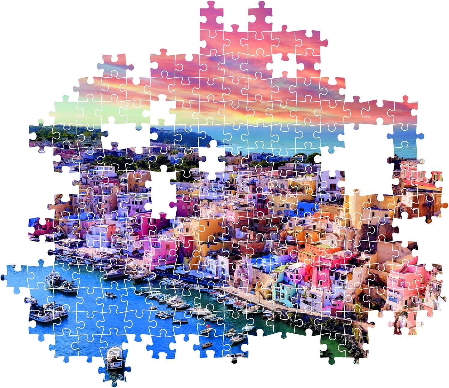 Clementoni Jigsaw Puzzle Picturesque Procida Island 1500 Pieces - Compact Box, Puzzle For Adults 14-99 Years, Gift For Men/Women, Made In Italy, 31721