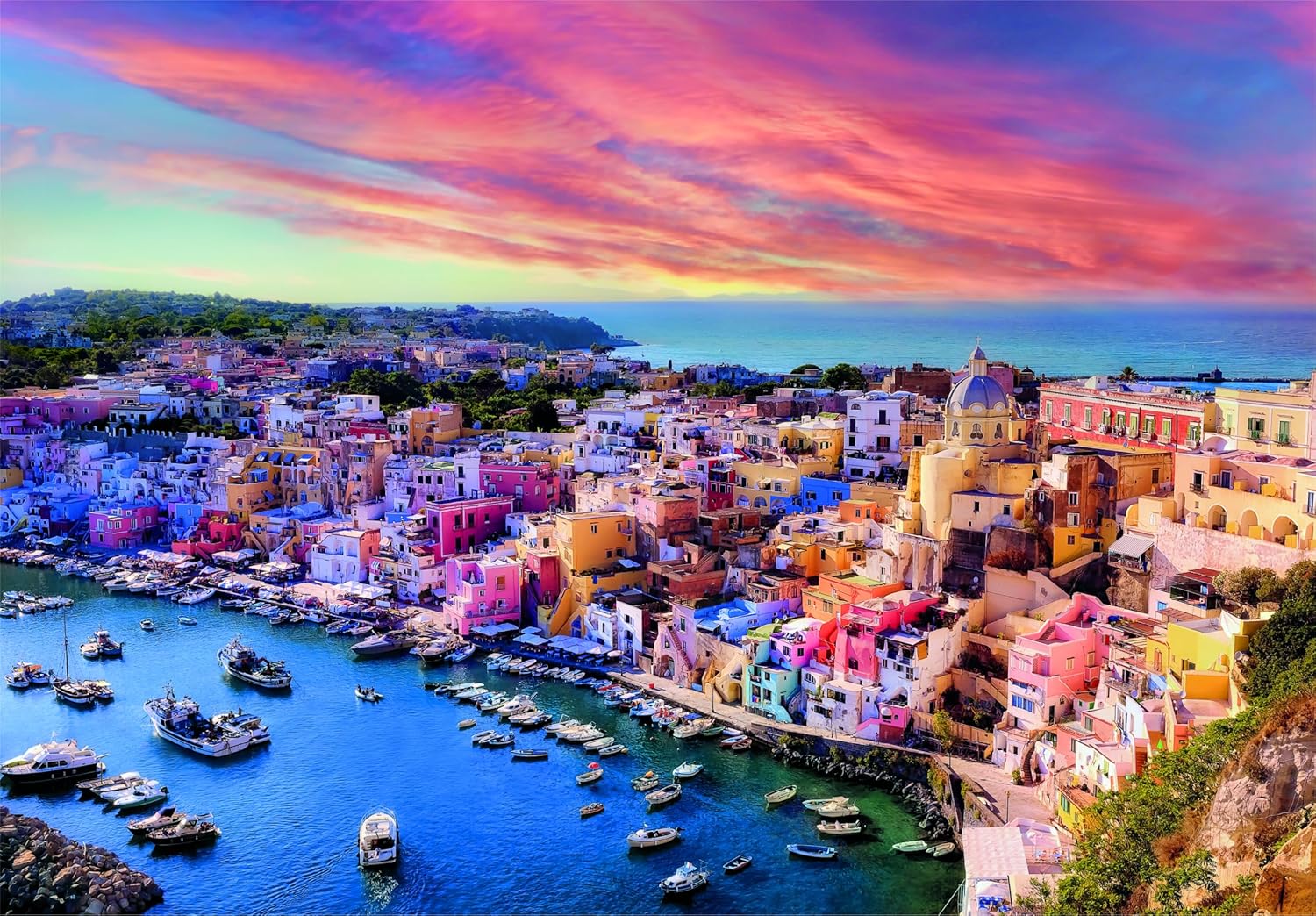 Clementoni Jigsaw Puzzle Picturesque Procida Island 1500 Pieces - Compact Box, Puzzle For Adults 14-99 Years, Gift For Men/Women, Made In Italy, 31721