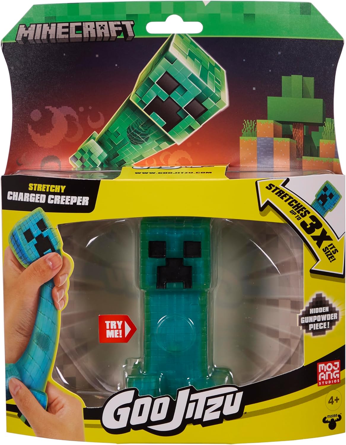 Heroes of Goo Jit Zu Minecraft Stretchy Characters, Creeper, Super Stretchy Goo Filling With Hidden Gunpowder Piece Inside