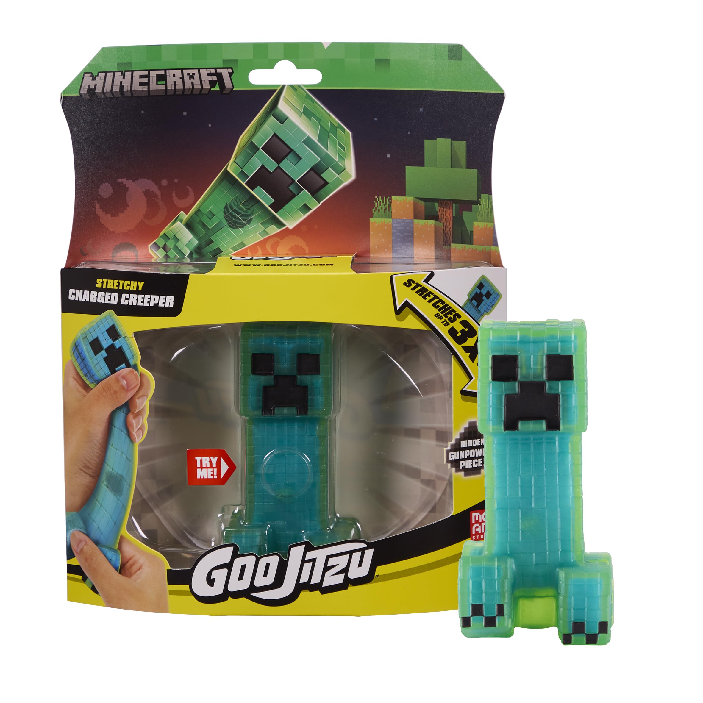 Heroes of Goo Jit Zu Minecraft Stretchy Characters, Creeper, Super Stretchy Goo Filling With Hidden Gunpowder Piece Inside