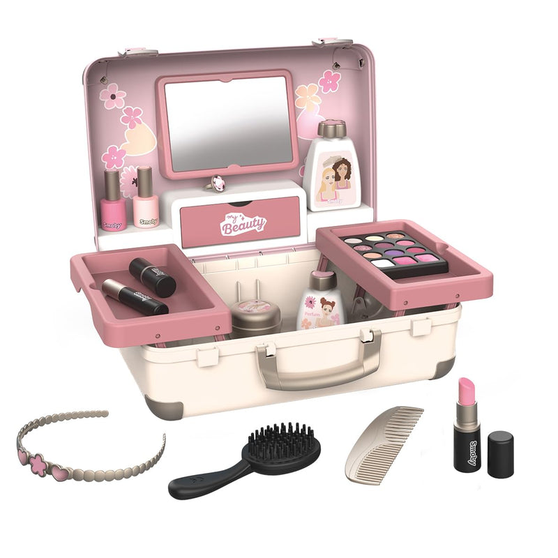 Smoby - My Beauty Vanity - Kapsalon-, nagelsalon- en make-upset - Gemakkelijk mee te nemen - Uitschuifbare planken - 13 accessoires - Vanaf 3 jaar - Gemaakt in Frankrijk