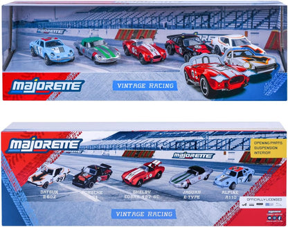 Majorette Vintage Racing 5 Pieces Giftpack diecast cars suitable for play, collect and gift kids and adults