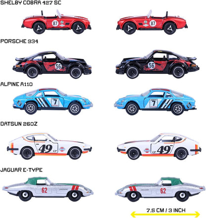 Majorette Vintage Racing 5 Pieces Giftpack diecast cars suitable for play, collect and gift kids and adults