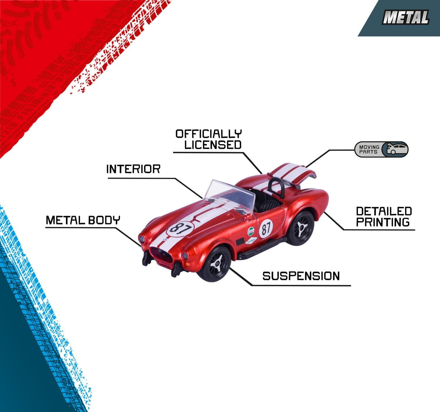 Majorette Vintage Racing 5 Pieces Giftpack diecast cars suitable for play, collect and gift kids and adults