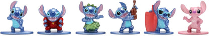 Jada Toys Set van 6 metalen stitch-figuren, 4 cm, diorama met Stitch in verschillende poses + engel, mini-collectie, Disney Lilo & Stitch vanaf 8 jaar (201105003