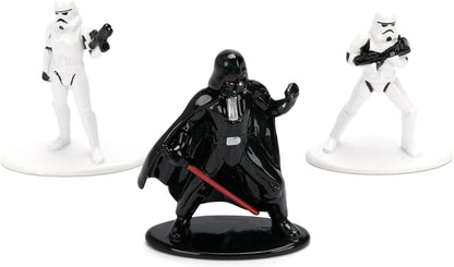 Jada Toys Star Wars Nano Die-Cast Figuren 3er Set, Stormtrooper, Darth Vader, Stormtrooper 2, 4 cm 1.65 Zoll – Mehrfarbig